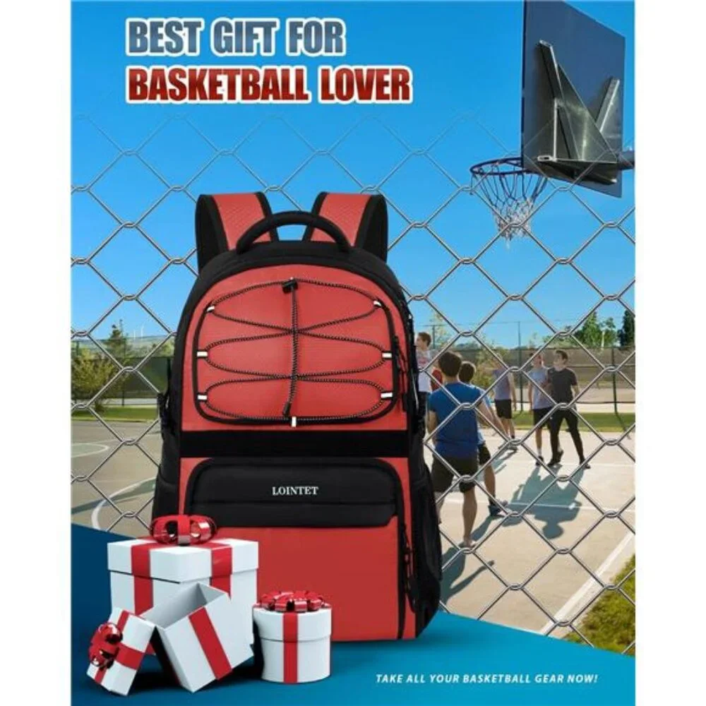 New Basketball Bag Backpack with Ball Holder Shoes Compartment, Large Basketball
